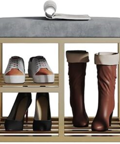 Banco de Almacenamiento de Zapatos Banco de Almacenamiento de Zapatos Banco con Armario para Zapatos Banco de Zapatos con Asiento Banco de Zapatos de 2 Niveles con estantes de Mall