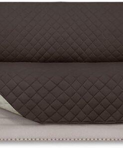 Easy-Going Funda Reversible para sofá de 2 plazas, Protector de Muebles con Correas elásticas, para Mascotas, niños, Perros, Gatos (sofá biplaza Extragrande, Chocolate/Beige)