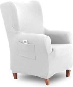 Textilhome Funda Sillón Orejero Elástica TEIDE Ajustable Protector Grisclaro
