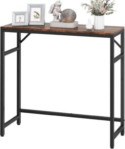 Livofloral Mesa consola estrecha, mesa de entrada de 29.5 pulgadas con 2 barras de soporte, mesa de sofá delgada, mesas de sofá pequeñas, mesas auxiliares para sala de estar, pasillo, dormitorio