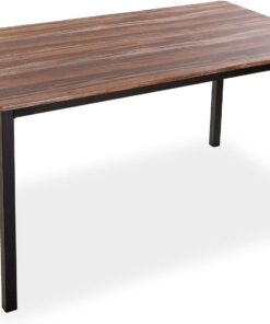 Versa Amaia Mesa de Comedor para Cocina, Terraza, Jardín o Comedor, Medidas (Al x L x An) 76 x 80 x 140 cm, Madera y Metal, Color Negro