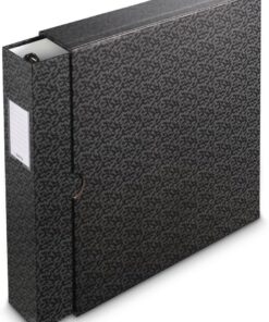 Archivador con mecanismo de 4 anillas, ancho. 70 mm, con estuche, negro/gris