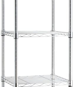 Amazon Basics Estantería ajustable con 5 baldas, Cromado, 40.6 cm x 40.6 cm x 137 cm (profundidad x ancho x alto)