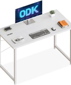ODK Escritorio para computadora de 100 x 48 cm, pequeño escritorio de oficina para oficina en casa con bolsa de almacenamiento, escritorio de estudio para espacios pequeños, escritorios de PC y