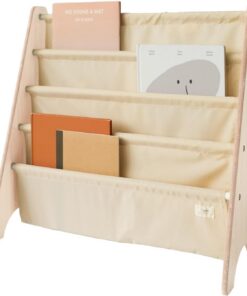 3 Sprouts Librería Infantil Frontal, 35 Libros, Beige | estantes frontales de tela en 4 niveles; mantiene cuentos visibles y a mano; para dormitorio, aula o rincón de lectura