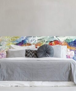 Oedim Cabecero Cama PVC Impresión Digital | Ciudad Colorida 150 x 60 cm | Cabecero Original y Económico