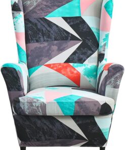 Fundas de sillón orejero elástica 1 Plaza Estampado Fundas para sillones con Respaldo de ala Cubre Sillón para Sala de Estar