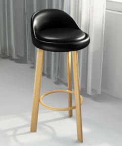 Madera Alto Heces de Contador,27 Pulgadas Alto Anti-Resbalón Bar Taburete Redonda Taburete Moderna Heces de Altura Asiento Cómodo Cocina Contador Bar,Negro,High 70cm(27inch)