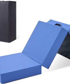 EGOHOME Colchón Plegable de 195 x 80 x 15 cm, colchón de Invitados de 3 Piezas con Espuma viscoelástica de bambú y dureza H3, versátil colchón de Camping y Alfombrilla de Suelo con Bolsa de