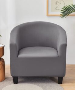 Highdi Funda de Sillón Elástica Chesterfield Moderno Color Sólido Funda de Sofá 1 Plaza Lavables, Universal Fundas de Butaca Protector para Dormitorio, Recepción, Club (Gris)
