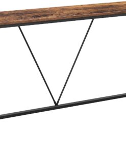 Vasagle Consola, Mesa de Entrada, Marco de Acero Estable, para Dormitorio, Salón, Estilo Industrial, Marrón Rústico y Negro, Madera de ingeniería aleado, 120 x 23 x 74