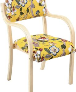 Sillas de comedor modernas de madera maciza con brazos, sillón tapizado para sala de estar, respaldo para oficina y cafetería, carga máxima de 150 kg, elegante diseño floral, cómodo asiento decorativo