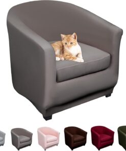 Lydevo Funda de Sillón Elásticas 2 Piezas Funda para Sillón Chesterfield con Funda de Asiento Elegante Cubierta de Sillón Extraíble Lavable Protector para Sillón,Gris