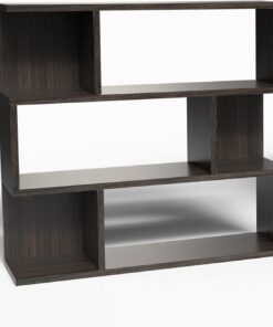 Mama Store Estantería divisoria Modular versátil Minimalista con 3 estantes – Olmo CAFÉ 70 x 87 x 20 cm