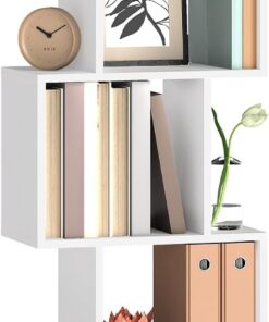VASAGLE CUSTOS Colección - Biblioteca, Librería de 5 Niveles, 20 x 40 x 159 cm, Estantería, Armario de Libros, Moderno, Separador de Espacio, Salón, Dormitorio, Estudio, Oficina, Blanco Mate LBC462W01