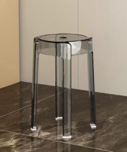 Taburete de bar de acrílico, taburete alto apilable, para cocina y patio, para baño y comedor