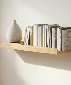 Baldas Flotantes Pared 30 x 15cm, Horizontal Diseño Estante Flotante De Pino, Estanteria Baño para Cocina, Salón y Oficina, Color Madera Estanteria Pared Madera, para Montaje en Pared