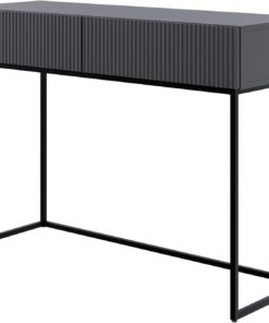 Selsey Tocador Maquillaje con 2 Cajones 110 x 79 cm con Patas Negras Mesa De Maquillaje Tocador Escritorio Negro Veldio
