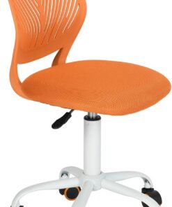 FurnitureR Silla de Escritorio Colorida, Moderno diseño Ajustable, para Ordenador, giratoria, sin reposabrazos, habitación de los niños, Trabajo en casa, Oficina, Naranja