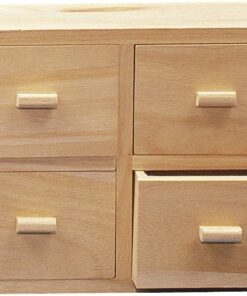 RAYHER 62380000 Cajonera de madera FSC Mix Credit 15 x 20 x 7 cm 4 cajones Marrón