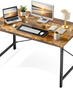 Sweetcrispy Escritorio de Oficina para Ordenador, 111,78 cm, pequeño, para Estudiantes, Estudio, Juegos, Escritura, Moderno, Sencillo, Mesa de Ordenador, para Dormitorio, hogar, Color marrón rústico