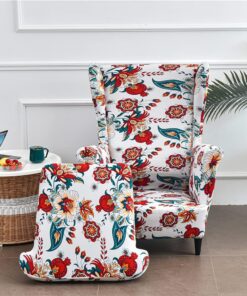 Funda elástica for sillón orejero de 2 Piezas, Funda de sofá de 1 Plaza con Funda de cojín, Lavable y extraíble for Bar, Sala de Estar, Dormitorio, recepción(Fiore Di Paisley)