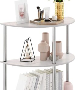 Furinno Frans Turn-N-Tube Half Round Console Table, White Oak