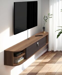 Mueble para TV de Pared, estanterías de TV de Pared, Mueble de estantería de Entretenimiento para Consola de televisión Flotante para salón o Dormitorio (140 cm)