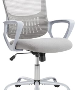 DUMOS Silla de Oficina ergonómica, Silla de Escritorio con Soporte Lumbar, Silla giratoria con reposabrazos, Silla de Ordenador, Silla de Oficina Regulable en Altura, sillas de Oficina, Adecuada para