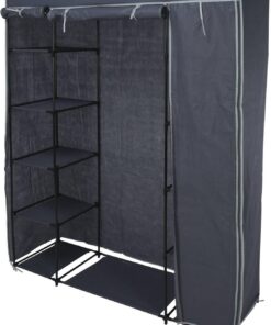 Well Home Armario de almacenaje camping con estantes color gris 141x45x167cm