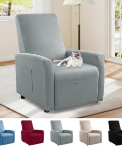 Bocguy Impermeables Fundas para Sillones Relax, Funda para Butaca Reclinable de 1 Plaza, Cubierta Elástica y Ajustable, Protector Impermeable para Sofá Individual (Light Gray)
