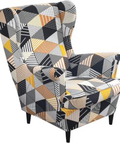 Funda para Sillas de Orejas Fundas de sillón Orejero elástica Funda Cojín Independiente Funda para Sillón Lavable Moderno Universal Patrón ​Impreso Fundas Decorativas para Sillones
