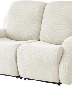 Funda De Sofá Relajante Reclinable Elástica De 2 Plazas, Relajante Reclinable Universal con Bolsillos, Lavable De 6 Piezas, Masaje Eléctrico(Bianco,2 posti)
