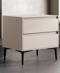 Mesitas de Noche Dormitorio con Cajones, Cómoda de Noche de Madera, Mesa Auxiliar de Cama De Almacenamiento, Moderna Mesitas Noche Altas, Casillero Pequeño, Acabado en Cuero (Color : Khaki