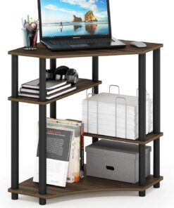Furinno Escritorios de Ordenador, Nuez Columbia/Negro, Talla única