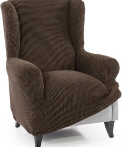 FAVERTI® Funda Super Elástica Sillón Orejero 1 Plaza 70 a 100 cm | Modelo NOVELE | Ante | Protector de Calidad de Tejido Jacquard Tacto algodón | Protector Sillón orejero