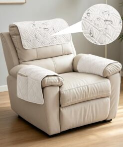1 Plaza Funda para Reposabrazos de Sofá, Funda Reposabrazos Sofa con Bolsillos, Antideslizante Sillón Relax Funda de Sofá, para Sillón y Sofá (Beis)