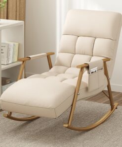 Mecedora Con Respaldo Ajustable ,sillones Para El Salón Plegable 5 Velocidad Ajustable,sillon Relax,butacas De Salon,Moderno Sillón Reclinable Butaca Salon De Relax,Tumbonas Jardin Exterior ( Color :