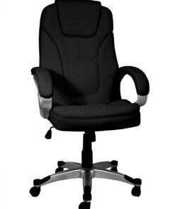 La Silla Española Valencia Silla de Oficina y Despacho, Piel Sintética, Negro, 68x74x123 cm