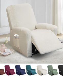Funda Sillon Relax Reclinable, Funda Sillon Relax 1 Plaza, Elástica 4 Piezas para Sofá Reclinable con Bolsillos Laterales Extraíble