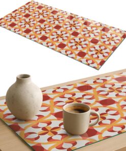 Tapa para Mesa de Centro 100x50 cm | Rectangular | Bordes Pulidos | Patrones geométricos | para la Cocina y Salón | Pies Antideslizantes | con Impresión Decorativa | Vetro Temperato