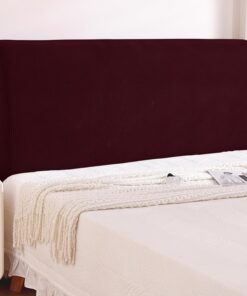 Ystyle Funda Cabecero Cama, Suave Fundas para Cabeceros De Cama Antipolvo, Cubierta De Cabecera Elástico Universales, Funda Protectora De Cabecera Modernas Color SóLido (150cm, Burdeos) | Cubierta suave para cabecero extraíble, funda resistente a los arañazos, funda de cama, cabecero para dormitorio