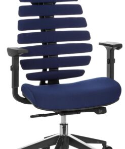 hjh OFFICE Silla de Oficina sille giratoria Ergo Line II Pro Tela ergonómica con Brazos Ajustables con reposacabezas Azul