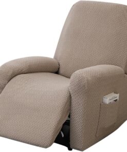 Funda de sillón para sillón relax, funda de sofá elástica dividida todo incluido, 4 piezas, lavable, C/hiva s, resistente a la abrasión y a los arañazos (marrón)