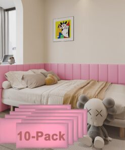 YU LI 3DH Acolchado de Pared 3D anticolisión para niños, Autoadhesivo, 10 Paneles de cabecero Rosa para cabecero de Pared