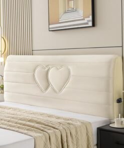 Fundas para Cabeceros Elástica, Todo Incluido Cubierta, Protectora Terciopelo Cubierta a Prueba de Polvo Doble(220cm/86inch)
