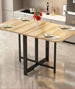 XJBTBA Mesa de Comedor Plegable Extensible con Hojas abatibles: Mesa de Cocina de Madera Que Ahorra Espacio, Muebles móviles multifuncionales para Espacios pequeños, Mesa Plegable expandible