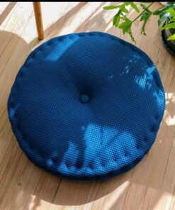 Cojín de suelo de lujo de 50 x 50 cm, color azul oscuro, asiento de alta calidad para sillones, sofás, comedores, oficinas y viajes, cómodo accesorio de decoración del hogar