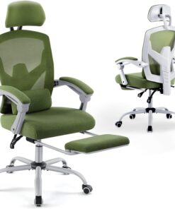 DUMOS Silla de Oficina ergonómica UNA Silla de Escritorio con cómodos respaldos equipados con un cómodo Soporte Lumbar y reposapiés Silla de Oficina Adecuada para el hogar