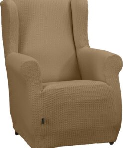 Estoralis Sumatra | Funda de Sillon Bielástica | Tejido Súper Elástico C/ 06 Beige | para Sillon Orejero de 70 a 110 cm. | Protector de Calidad | Súper Ajustable